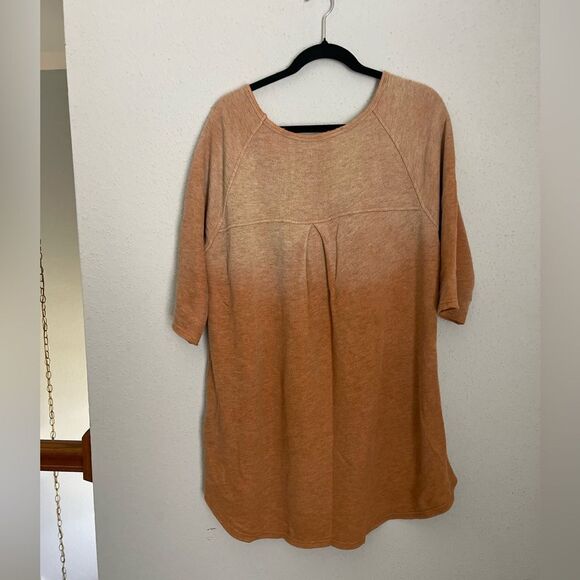 Free People Ombré Tunic Terry Sweatshirt Front Pocket Distressing size S - Picture 5 of 8